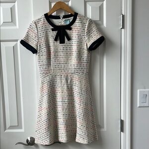 Chic Tweed Dress with Black Accents